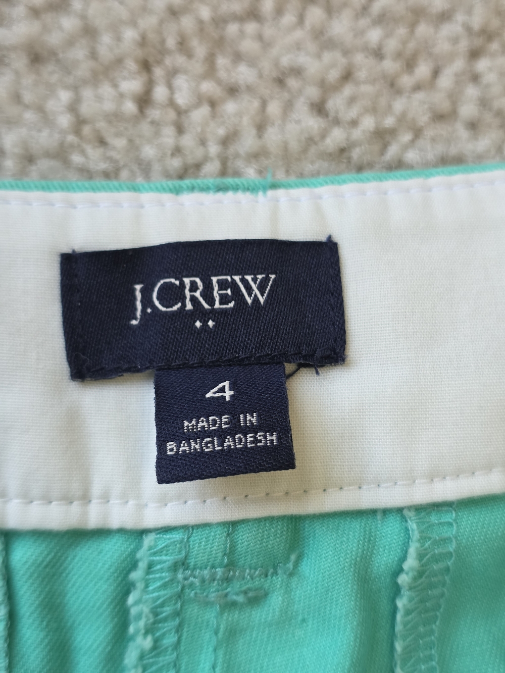 J. Crew Cotton Teal Aqua Chino Bermuda Shorts Size 4 - Picture 6 of 9